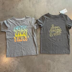 Okie dokie cat & jack gray boys tshirts 3T new cool brother tee bundle tops